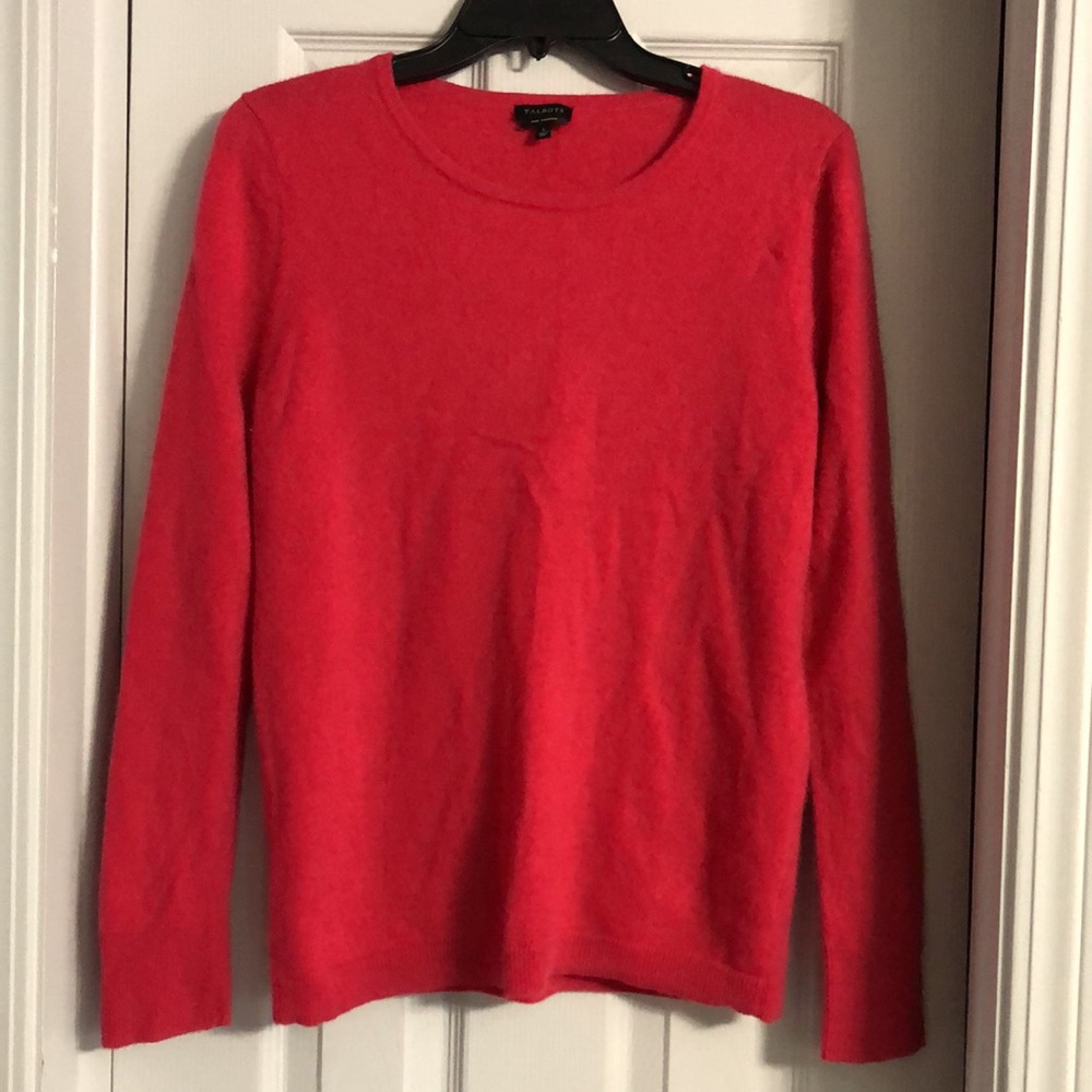 Talbots Audrey Pure Cashmere Pullover Crewneck Sweater in Hot Pink Size Large